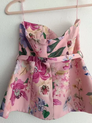 Conjunto traje estampado Flores Zara talla S