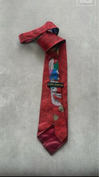 Cravatta Disney con coniglio e tartaruga in seta