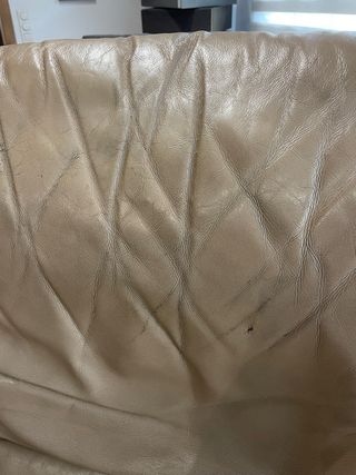 Butaca de piel Natuzzi Beige/Marrón