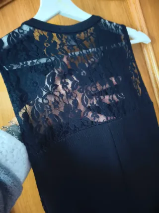 Vestido Negro Encaje Suiteblanco Talla M