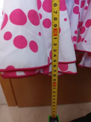 Vestido Flamenca Niña Blanco/Rosa Talla 10