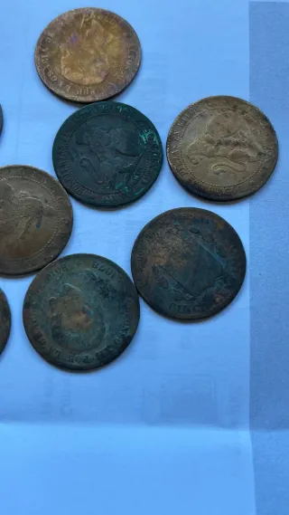 Lote de 9 monedas antiguas