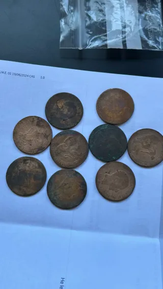 Lote de 9 monedas antiguas