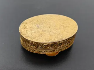 Pastillero Vintage Dorado con Piedra