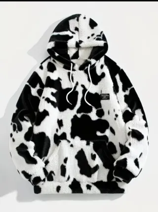 Sudadera con capucha estampado vaca