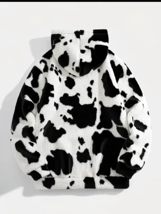 Sudadera con capucha estampado vaca