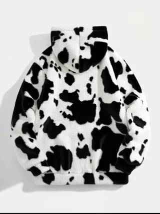 Sudadera con capucha estampado vaca