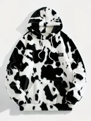 Sudadera con capucha estampado vaca