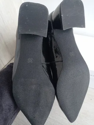 Zapatos Kamina Talla 39 Tacón Ancho Negro