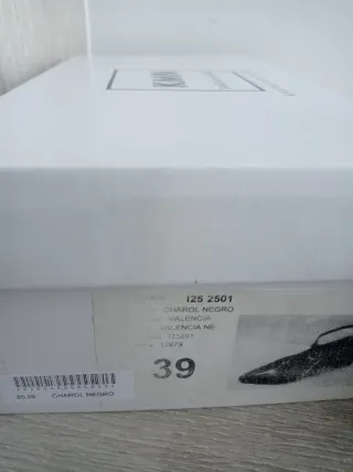 Zapatos Kamina Talla 39 Tacón Ancho Negro