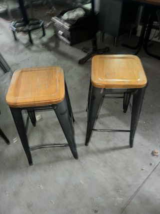 2 Taburetes Metal Madera 12€ cada uno