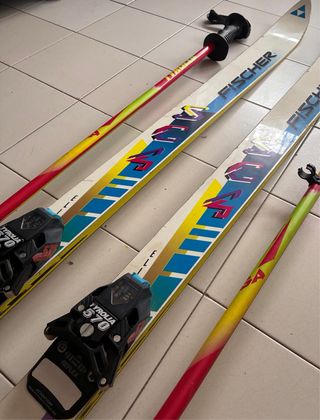 Sci vintage Fisher con bastoncini
