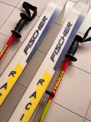 Sci vintage Fisher con bastoncini