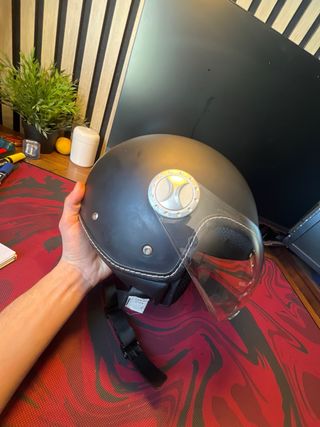 Casco Moto Unisex Negro con Visera