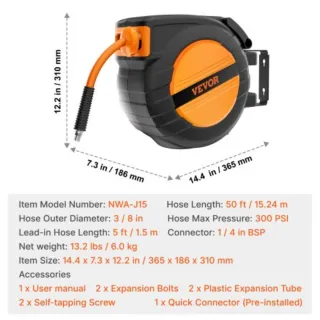 Enrolador mangueira de ar VEVOR
