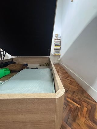 Canapé abatible matrimonial madera y tela