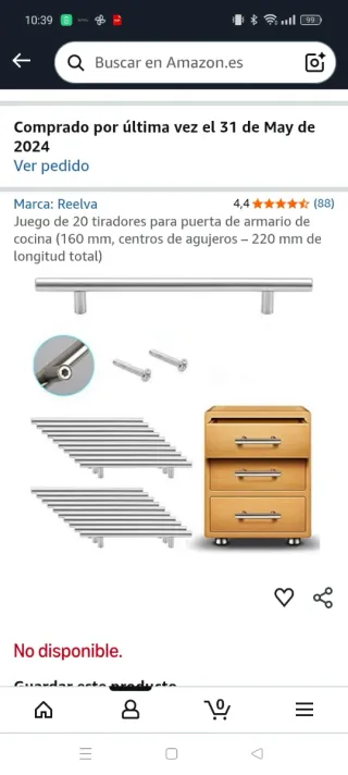 20 tiradores para armario de cocina 160mm-220mm