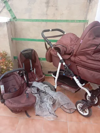 Carro de bebé 3 piezas marrón