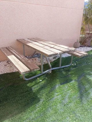 Mesa picnic madera y metal 165cm