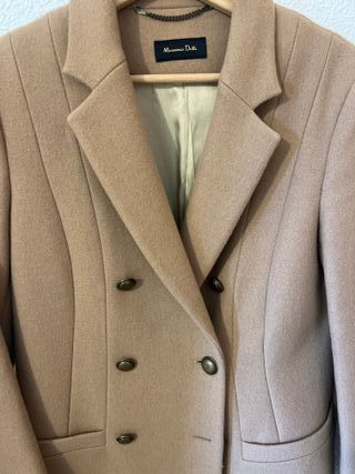 Abrigo Massimo Dutti Beige 100% lana