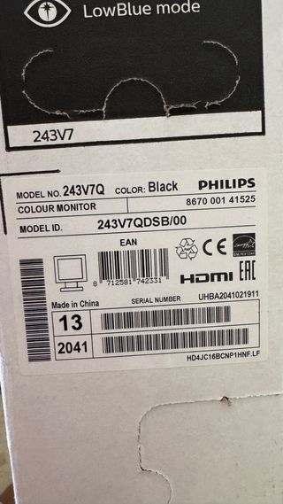 Monitor Philips 243V7Q 24" Full HD - Buono stato