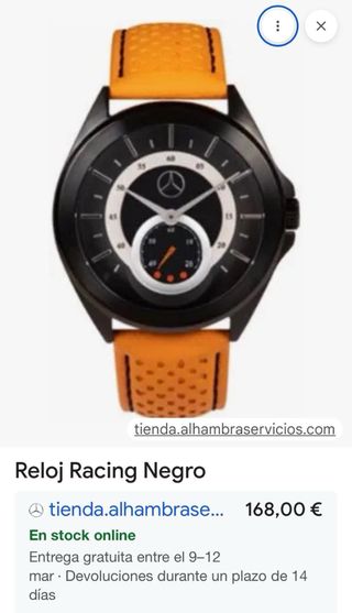 Reloj Mercedes-Benz Original Negro Naranja Nuevo