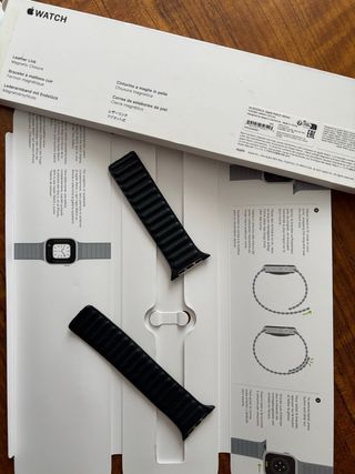 Correa Apple Watch Negra Piel 45mm M/L