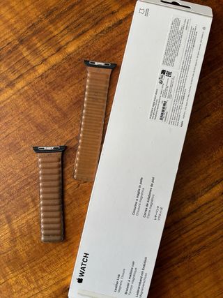 Correa Apple Watch Negra Piel 45mm M/L