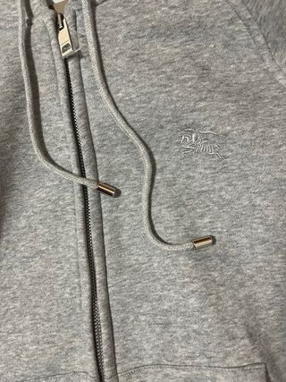 Sudadera Burberry Gris con Capucha y Cremallera