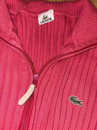 Chaqueta Lacoste cremallera jersey rosa