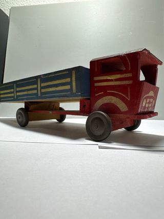 Antiguo Juguete camión  de madera