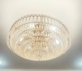 Lámpara de araña de cristal y metal