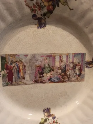 Plato antiguo Sevilla opaca cerámica esmaltada