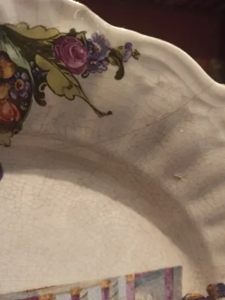 Plato antiguo Sevilla opaca cerámica esmaltada