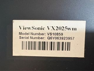 Monitor Viewsonic VX2025wm Negro, 20,1”, 51c