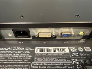 Monitor Viewsonic VX2025wm Negro, 20,1”, 51c