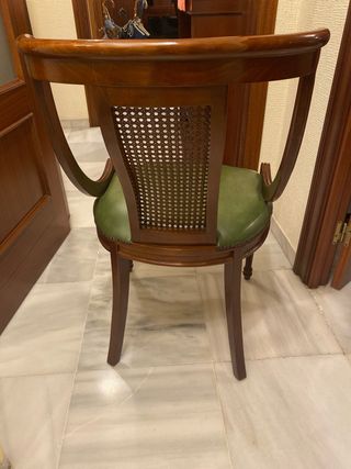 Conjunto 6 Sillas Comedor Piel y Madera