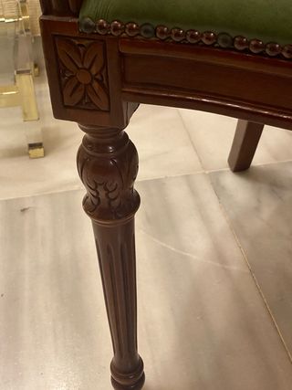 Conjunto 6 Sillas Comedor Piel y Madera