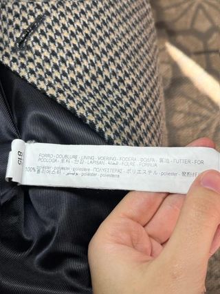 Abrigo Zara De pata de gallo (blanco/negro)...