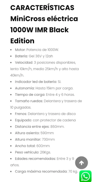 Moto Eléctrica Infantil MR 36