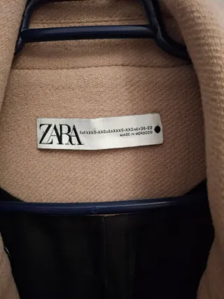 Abrigo lana MANTECO camel de Zara