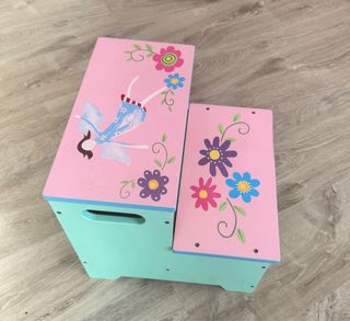 Escalera infantil 2 peldaños con almacenaje