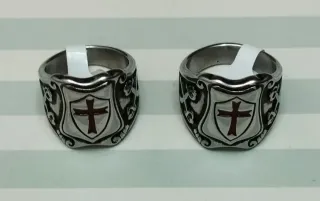 REBAJADO: ANILLO ESCUDO CRUZ ROJA TEMPLARIA