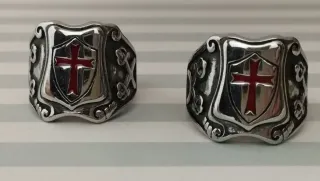 REBAJADO: ANILLO ESCUDO CRUZ ROJA TEMPLARIA
