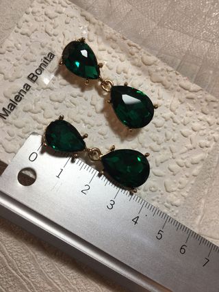 Pendientes lágrimas piedras verde FOTOS