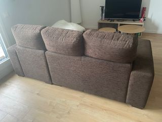 Sofá de 3 plazas marrón