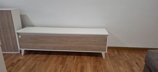 Módulo comedor blanco y roble