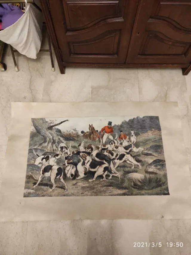 Antico quadro inciso inglese firmato