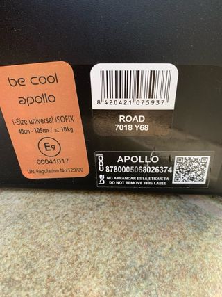 Silla coche be cool Apollo