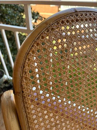 Silla mecedora bambú y malla junco